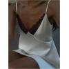 image:imageGORGLITTER Womens Lace V Neck Satin Dress Spaghetti Strap Tie Backless Sexy Wedding Guest Party Mini DressesWhite Lace Trim
