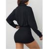 image:imageGORGLITTER Womens Lantern Long Sleeve Mock Neck Mini Dress Casual Elegant Ruched Bodycon Going Out Dinner Mini DressesBlack