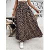 image:imageGORGLITTER Womens Leopard Cheetah Print Flowy Maxi Skirt Y2k High Waisted Animal Print A Line Long SkirtsBrown
