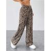 image:imageGORGLITTER Womens Leopard Cheetah Print Pants Trendy Animal Wide Leg Elastic Waist Drawstring Loose Joggers PantMulticolor