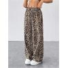 image:imageGORGLITTER Womens Leopard Cheetah Print Pants Trendy Animal Wide Leg Elastic Waist Drawstring Loose Joggers PantMulticolor