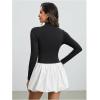 image:imageGORGLITTER Womens Long Sleeve Bubble Mini Dresses Elegant Classy Mock Neck Y2k Fall Cocktail Brunch Date Night DressesBlack and White
