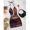 image:imageGORGLITTER Womens Mesh Beaded Halter Mini Dress Cocktail Party Tie Backless Y2K Night Out Bodycon DressMulticolor