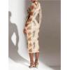 image:imageGORGLITTER Womens Mesh Long Sleeve Bodycon Midi Dress Fall Cocktail Birthday Dinner Wedding Guest Going Out DressesBrown