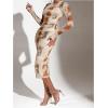 image:imageGORGLITTER Womens Mesh Long Sleeve Bodycon Midi Dress Fall Cocktail Birthday Dinner Wedding Guest Going Out DressesBrown