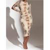 image:imageGORGLITTER Womens Mesh Long Sleeve Bodycon Midi Dress Fall Cocktail Birthday Dinner Wedding Guest Going Out DressesBrown