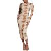 image:imageGORGLITTER Womens Mesh Long Sleeve Bodycon Midi Dress Fall Cocktail Birthday Dinner Wedding Guest Going Out DressesMulticolor