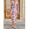 image:imageGORGLITTER Womens Mesh Long Sleeve Bodycon Midi Dress Fall Cocktail Birthday Dinner Wedding Guest Going Out DressesPink Multi