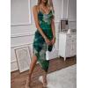 image:imageGORGLITTER Womens Mesh Ruched Bodycon Birthday Midi Dress Tie Dye Asymmetrical Party Going Out Wedding Guest DressesGreen