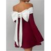 image:imageGORGLITTER Womens Off The Shoulder Mini Dress Elegant Classy Fall Long Sleeve Cocktail Dinner Birthday Going Out DressRed
