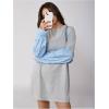 image:imageGORGLITTER Womens Oversized Sweatshirt Dress Striped 2 in 1 Long Sleeve Drop Shoulder Loose T Shirt Dresses Fall 2025Grey