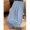image:imageGORGLITTER Womens Plus Size Work Pants Striped High Waisted Wide Leg Palazzo Trousers Vacation OutfitsBlue and White