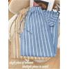 image:imageGORGLITTER Womens Plus Size Work Pants Striped High Waisted Wide Leg Palazzo Trousers Vacation OutfitsBlue and White