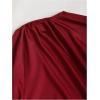 image:imageGORGLITTER Womens Ruched Long Sleeve Dress Tiered Layered Mock Neck Y2K A Line Party Going Out DressesBurgundy
