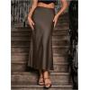 image:imageGORGLITTER Womens Satin Maxi Skirts Going Out Outfits High Waisted Flowy A Line Silk Brunch Elegant Festival Long SkirtCoffee Brown