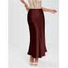 image:imageGORGLITTER Womens Satin Maxi Skirts Going Out Outfits High Waisted Flowy A Line Silk Brunch Elegant Festival Long SkirtMaroon
