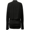 image:imageGORGLITTER Womens Sheer Button Down Shirt Dress Mesh Long Sleeve Ruched Bodycon Mini Dresses Sexy Summer Going Out OutfitsBlack