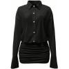 image:imageGORGLITTER Womens Sheer Button Down Shirt Dress Mesh Long Sleeve Ruched Bodycon Mini Dresses Sexy Summer Going Out OutfitsBlack