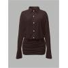 image:imageGORGLITTER Womens Sheer Button Down Shirt Dress Mesh Long Sleeve Ruched Bodycon Mini Dresses Sexy Summer Going Out OutfitsCoffee Brown