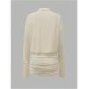 image:imageGORGLITTER Womens Sheer Button Down Shirt Dress Mesh Long Sleeve Ruched Bodycon Mini Dresses Sexy Summer Going Out OutfitsKhaki