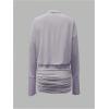 image:imageGORGLITTER Womens Sheer Button Down Shirt Dress Mesh Long Sleeve Ruched Bodycon Mini Dresses Sexy Summer Going Out OutfitsPurple
