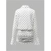 image:imageGORGLITTER Womens Sheer Button Down Shirt Dress Mesh Long Sleeve Ruched Bodycon Mini Dresses Sexy Summer Going Out OutfitsWhite and Black