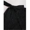 image:imageGORGLITTER Womens Sparkly Mini Dress Sexy Birthday Bow Long Sleeve Ruffle Glitter Sequin A Line Party Short DressesBlack