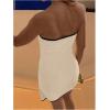 image:imageGORGLITTER Womens Strapless Bow Tie Front Bodycon Mini Dress Asymmetrical Summer Knit Sun Dresses Elegant Classy 2025Apricot