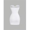 image:imageGORGLITTER Womens Strapless Ruched Tube Mini Dresses Elegant Classy Casual Party Cut Out Backlesss Bodycon Sun DressWhite