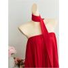 image:imageGORGLITTER Womens Strapless Ruffled Babydoll Mini Dress Wedding Sleeveless A Line Mesh Pleated Tube Dresses with ScarfRed