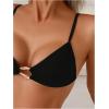 image:imageGORGLITTER Womens String Thong Bikini Set High Waisted Cheeky Sexy Two Piece Swimsuit Summer Bathing Suit SwimwearBlack