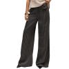 image:imageGORGLITTER Womens Striped Baggy Dress Pants Low Waist Wide Leg Business Casual Work Trendy Trousers 2025Grey