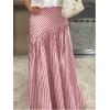 image:imageGORGLITTER Womens Striped Maxi Skirt Frill Trim Ruffle Flowy A Line Trendy Boho Long SkirtsRed