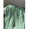 image:imageGORGLITTER Womens Striped Pants Elastic Waist Lightweight Palazzo Pants Wide Leg Beach Vacation TrousersGreen