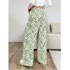 image:imageGORGLITTER Womens Striped Wide Leg Casual Pants Oversized Drawstring Waist Baggy TrousersLime Green