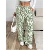 image:imageGORGLITTER Womens Striped Wide Leg Casual Pants Oversized Drawstring Waist Baggy TrousersLime Green