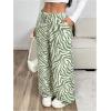 image:imageGORGLITTER Womens Striped Wide Leg Casual Pants Oversized Drawstring Waist Baggy TrousersLime Green