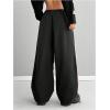 image:imageGORGLITTER Womens Wide Leg Baggy Sweatpants 2025 Gym Color Block Track Pants Drawstring Waist PantsBlack Colorblock
