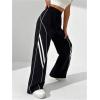 image:imageGORGLITTER Womens Wide Leg Track Pants Baggy Y2k High Waisted Dance Parachute Trousers SteertwearBlack
