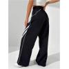 image:imageGORGLITTER Womens Wide Leg Track Pants Baggy Y2k High Waisted Dance Parachute Trousers SteertwearBlack