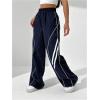 image:imageGORGLITTER Womens Wide Leg Track Pants Baggy Y2k High Waisted Dance Parachute Trousers SteertwearBlue