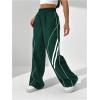image:imageGORGLITTER Womens Wide Leg Track Pants Baggy Y2k High Waisted Dance Parachute Trousers SteertwearDark Green