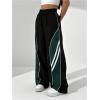 image:imageGORGLITTER Womens Wide Leg Track Pants Baggy Y2k High Waisted Dance Parachute Trousers SteertwearGreen and Gray