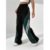 image:imageGORGLITTER Womens Wide Leg Track Pants Baggy Y2k High Waisted Dance Parachute Trousers SteertwearGreen and Gray