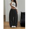 image:imageGORGLITTER Womens Y2K Barrel Sweatpants Wide Leg Sweat Pants Baggy Elastic Waist Oversized Drawstring TrousersBlack