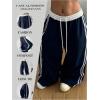 image:imageGORGLITTER Womens Y2K Barrel Sweatpants Wide Leg Sweat Pants Baggy Elastic Waist Oversized Drawstring TrousersBlue