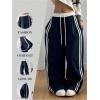 image:imageGORGLITTER Womens Y2K Barrel Sweatpants Wide Leg Sweat Pants Baggy Elastic Waist Oversized Drawstring TrousersBlue