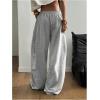 image:imageGORGLITTER Womens Y2K Barrel Sweatpants Wide Leg Sweat Pants Baggy Elastic Waist Oversized Drawstring TrousersGrey