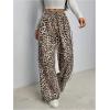 image:imageGORGLITTER Womens Y2k Leopard Print Pants Casual Cheetah Print Striped Wide Leg Baggy Track Pants Bottoms TrousersBrown
