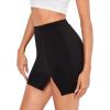image:imageWomens Split Hem Short Skirt High Waisted Bodycon Mini SkirtsBlack